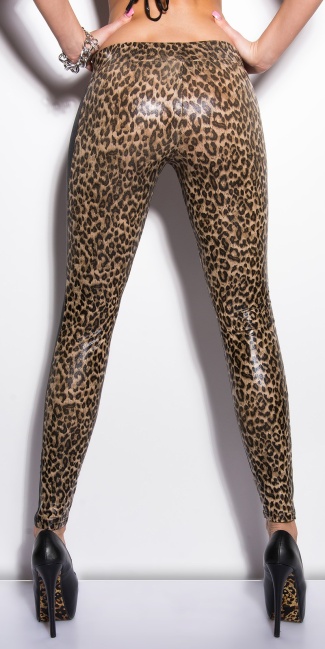 glanzende-leggings in luipaard-look luipaard